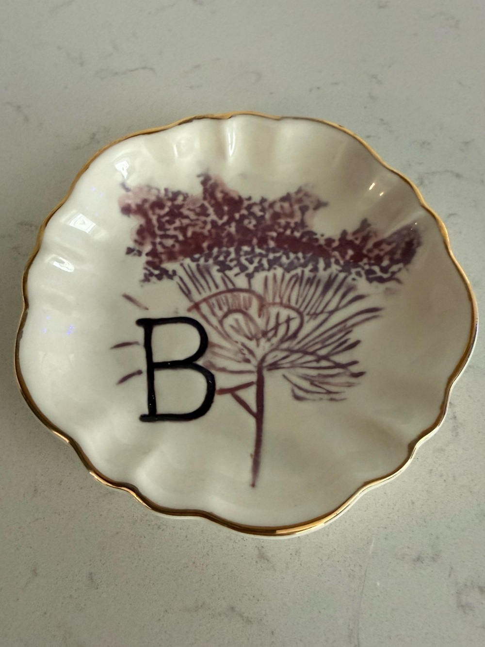 ANTHROPOLOGIE Monogrammed “B” Trinket Dish